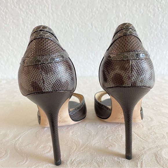 Jimmy Choo Two Tone Karung Leather Sandals - Picture 3 of 11